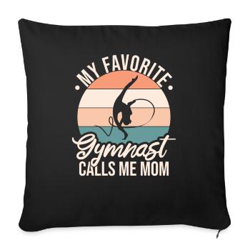My favorite gymnast calls me Mama Gymnastics - Sofa pillowcase 17,3'' x 17,3'' (45 x 45 cm) - black - Front