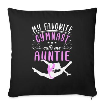 Meine Lieblingsturnerin Nennt Mich Tante Gymnastik - Sofakissenbezug 45 x 45 cm - Schwarz - Vorne