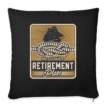 Sailing Retirement Plan Retired Sailor Sailboat - Sofa pillowcase 17,3'' x 17,3'' (45 x 45 cm) - black - Front
