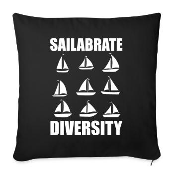 Drôle de voilier pour le capitaine du bateau - Housse de coussin décorative 45 x 45 cm - noir - Devant