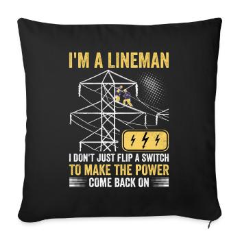Power Lineman Power Line Electrician - Sofa pillowcase 17,3'' x 17,3'' (45 x 45 cm) - black - Front