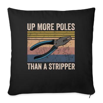Power Lineman Power Line Electrician - Sofa pillowcase 17,3'' x 17,3'' (45 x 45 cm) - black - Front