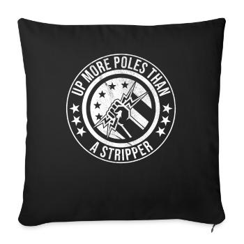 Power Lineman Power Line Electrician - Sofa pillowcase 17,3'' x 17,3'' (45 x 45 cm) - black - Front