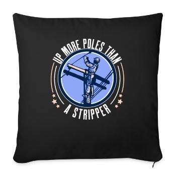 Power Lineman Power Line Electrician - Sofa pillowcase 17,3'' x 17,3'' (45 x 45 cm) - black - Front