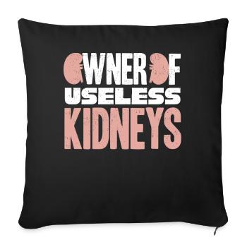 Awareness of kidney disease, kidney - Sofa pillowcase 17,3'' x 17,3'' (45 x 45 cm) - black - Front