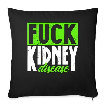 Awareness of kidney disease, kidney - Sofa pillowcase 17,3'' x 17,3'' (45 x 45 cm) - black - Front
