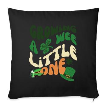 Cultiver un petit trèfle de la Saint-Patrick - Housse de coussin décorative 45 x 45 cm - noir - Devant