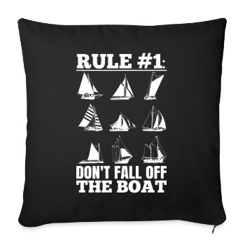 Drôle de dicton de voilier pour le capitaine du bateau - Housse de coussin décorative 45 x 45 cm - noir - Devant