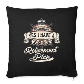 Sailing Retirement Plan Retired Sailor Sailboat - Sofa pillowcase 17,3'' x 17,3'' (45 x 45 cm) - black - Front