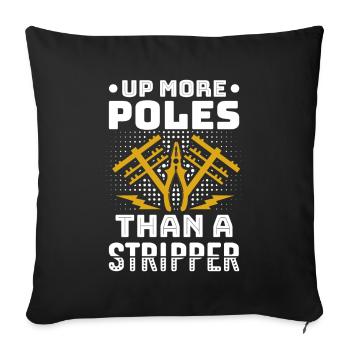 Power Lineman Power Line Electrician - Sofa pillowcase 17,3'' x 17,3'' (45 x 45 cm) - black - Front
