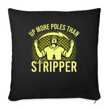 Power Lineman Power Line Electrician - Sofa pillowcase 17,3'' x 17,3'' (45 x 45 cm) - black - Front
