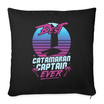 Catamaran Sailor Best Catamaran Captain - Sofa pillowcase 17,3'' x 17,3'' (45 x 45 cm) - black - Front