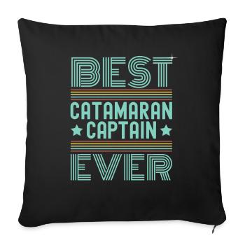 Catamaran Sailing Sailor Best Catamaran Captain - Sofa pillowcase 17,3'' x 17,3'' (45 x 45 cm) - black - Front