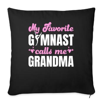 My favorite gymnast calls me Grandma Turnsport - Sofa pillowcase 17,3'' x 17,3'' (45 x 45 cm) - black - Front