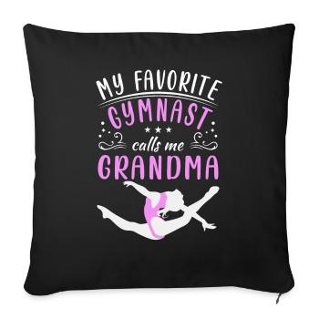 My favorite gymnast calls me Grandma Turnsport - Sofa pillowcase 17,3'' x 17,3'' (45 x 45 cm) - black - Front