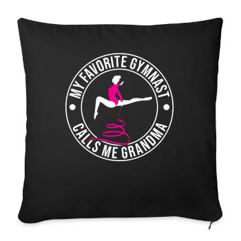 My favorite gymnast calls me Grandma Turnsport - Sofa pillowcase 17,3'' x 17,3'' (45 x 45 cm) - black - Front