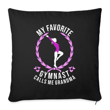 My favorite gymnast calls me Grandma Turnsport - Sofa pillowcase 17,3'' x 17,3'' (45 x 45 cm) - black - Front