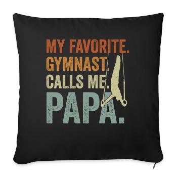 Mon gymnaste préféré m’appelle Papa - Housse de coussin décorative 45 x 45 cm - noir - Devant