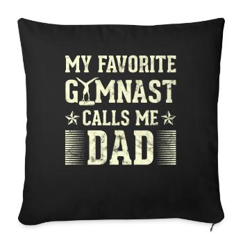 Mon gymnaste préféré m’appelle Papa - Housse de coussin décorative 45 x 45 cm - noir - Devant