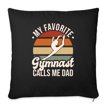 Mon gymnaste préféré m’appelle Papa - Housse de coussin décorative 45 x 45 cm - noir - Devant