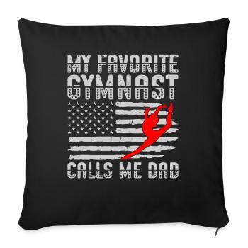 Mon gymnaste préféré m’appelle Papa - Housse de coussin décorative 45 x 45 cm - noir - Devant