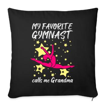 Ma gymnaste préférée m’appelle grand-mère - Housse de coussin décorative 45 x 45 cm - noir - Devant