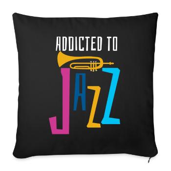 Jazz Music - Jazz Musicians - Sofa pillowcase 17,3'' x 17,3'' (45 x 45 cm) - black - Front