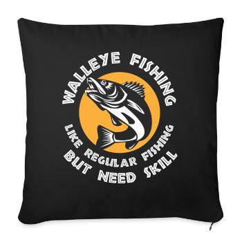 Pikeperch fishing, fish, perch, perch fishing - Sofa pillowcase 17,3'' x 17,3'' (45 x 45 cm) - black - Front