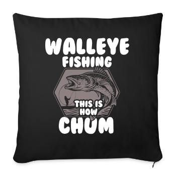Pikeperch fishing, fish, perch, perch fishing - Sofa pillowcase 17,3'' x 17,3'' (45 x 45 cm) - black - Front