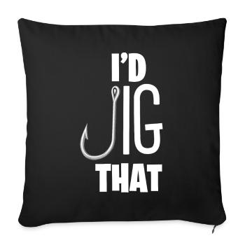 Pikeperch fishing, fish, perch, perch fishing - Sofa pillowcase 17,3'' x 17,3'' (45 x 45 cm) - black - Front