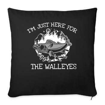 Pikeperch fishing, fish, perch, perch fishing - Sofa pillowcase 17,3'' x 17,3'' (45 x 45 cm) - black - Front