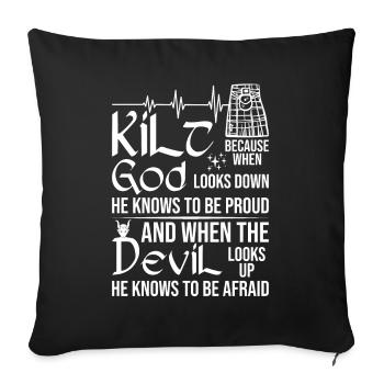 Kilt écossais disant jupe écossaise Écosse - Housse de coussin décorative 45 x 45 cm - noir - Devant