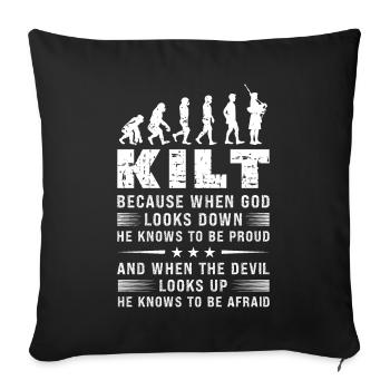 Kilt écossais disant jupe écossaise Écosse - Housse de coussin décorative 45 x 45 cm - noir - Devant