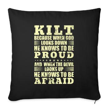 Kilt écossais disant jupe écossaise Écosse - Housse de coussin décorative 45 x 45 cm - noir - Devant