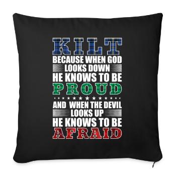 Kilt écossais disant jupe écossaise Écosse - Housse de coussin décorative 45 x 45 cm - noir - Devant