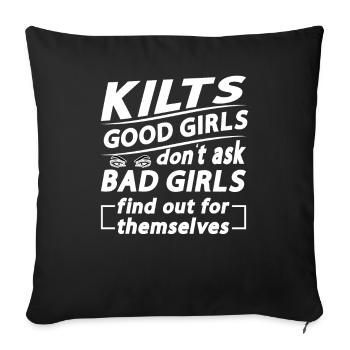 Kilt écossais disant jupe écossaise Écosse - Housse de coussin décorative 45 x 45 cm - noir - Devant