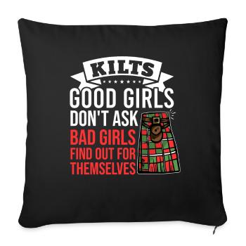 Kilt écossais disant jupe écossaise Écosse - Housse de coussin décorative 45 x 45 cm - noir - Devant