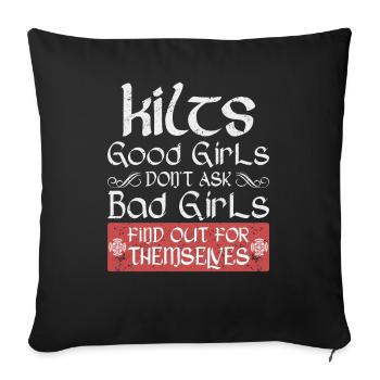 Kilt écossais disant jupe écossaise Écosse - Housse de coussin décorative 45 x 45 cm - noir - Devant