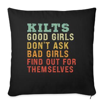 Scottish Kilt Saying Scottish Skirt Scotland - Sofa pillowcase 17,3'' x 17,3'' (45 x 45 cm) - black - Front