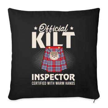 Kilt écossais disant jupe écossaise Écosse - Housse de coussin décorative 45 x 45 cm - noir - Devant