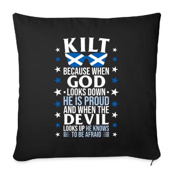 Kilt écossais disant jupe écossaise Écosse - Housse de coussin décorative 45 x 45 cm - noir - Devant