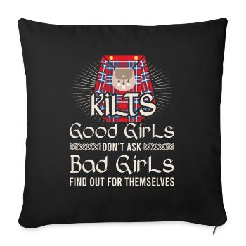 Kilt écossais disant jupe écossaise Écosse - Housse de coussin décorative 45 x 45 cm - noir - Devant