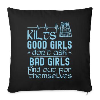 Kilt écossais disant jupe écossaise Écosse - Housse de coussin décorative 45 x 45 cm - noir - Devant