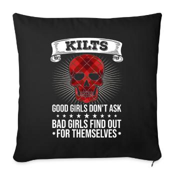 Kilt écossais disant jupe écossaise Écosse - Housse de coussin décorative 45 x 45 cm - noir - Devant