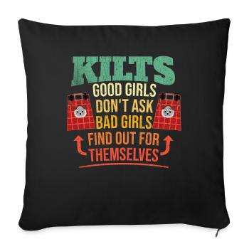Kilt écossais disant jupe écossaise Écosse - Housse de coussin décorative 45 x 45 cm - noir - Devant