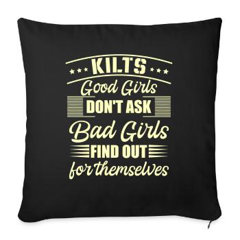 Scottish Kilt Saying Scottish Skirt Scotland - Sofa pillowcase 17,3'' x 17,3'' (45 x 45 cm) - black - Front