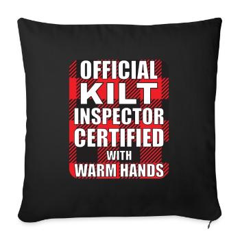 Kilt écossais disant jupe écossaise Écosse - Housse de coussin décorative 45 x 45 cm - noir - Devant