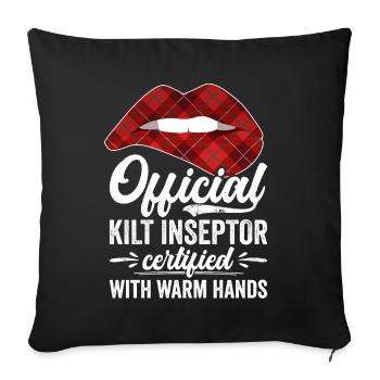 Kilt écossais disant jupe écossaise Écosse - Housse de coussin décorative 45 x 45 cm - noir - Devant