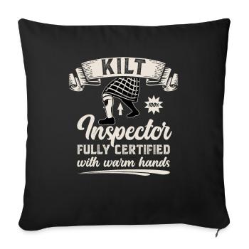 Kilt écossais disant jupe écossaise Écosse - Housse de coussin décorative 45 x 45 cm - noir - Devant