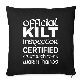Kilt écossais disant jupe écossaise Écosse - Housse de coussin décorative 45 x 45 cm - noir - Devant
